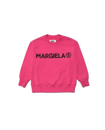 Girls Pink Cotton Logo Print Sweatshirt