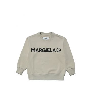 Kids Grey Cotton Logo Print Sweatshirt