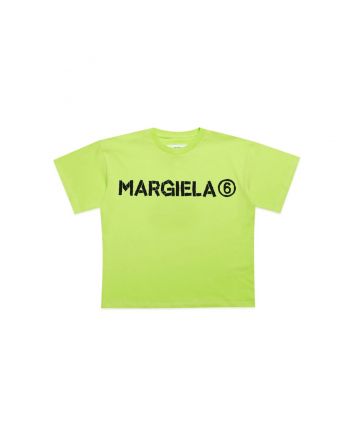Kids Green Cotton Logo Print T-shirt