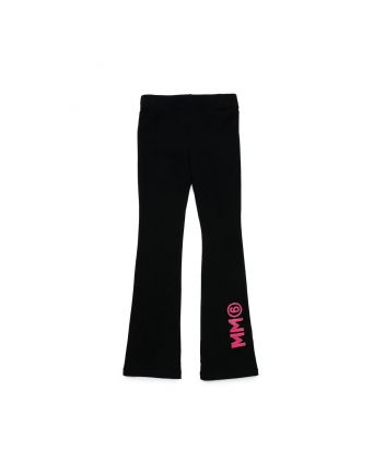 Girls Black Logo-Print Flared Trousers