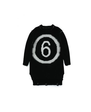 Girls Black Wool Sweater Dress