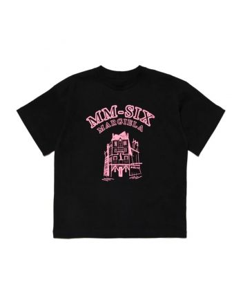 Girls Black Logo-Print Cotton T-shirt