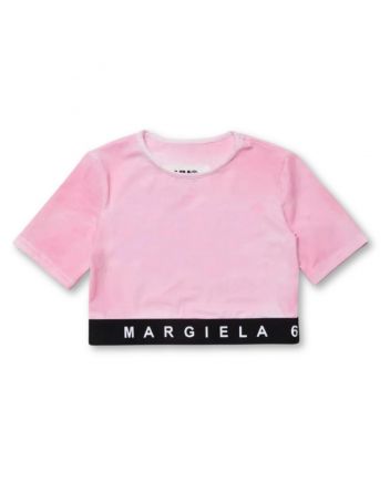 Girls Pink Logo-Print Distressed-Finish T-shirt