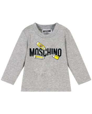 Baby Unisex Grey Pencil-Logo Graphic T-shirt