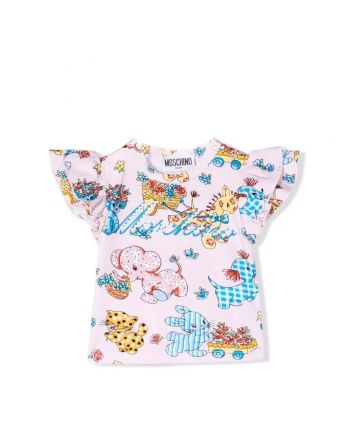 Graphic Print Ruffle T-shirt