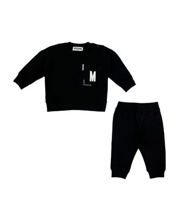 Baby Unisex Black Cotton M Logo Tracksuit