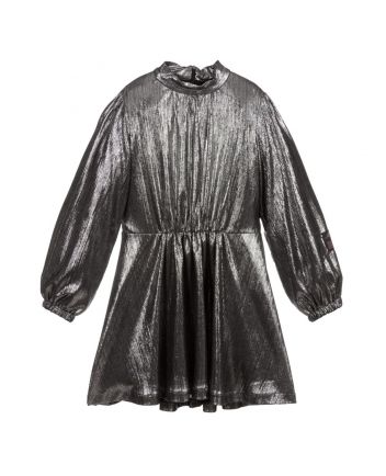 Girls Silver Turtleneck Dress