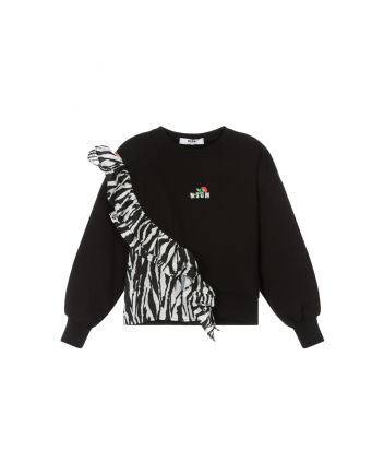 Girls Black Zebra Sweatshirt