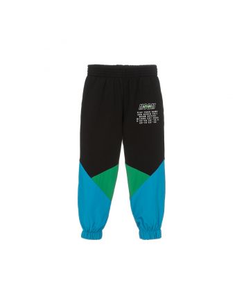 Boys Black Colourblock Joggers