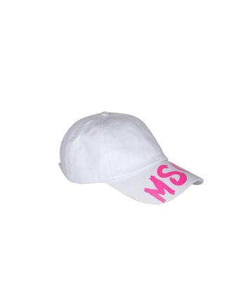 Kids White Logo Print Cap