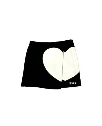 Girls White Heart Logo Skirt