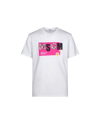 Girls White & Pink Logo T-Shirt