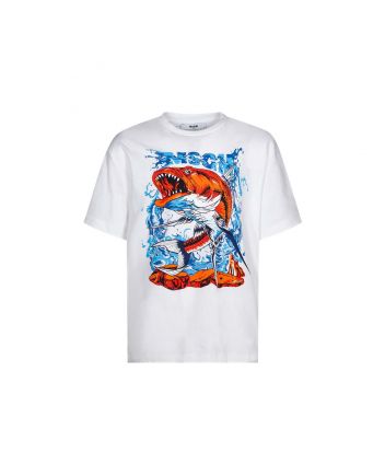 Boy White Printed T-Shirt