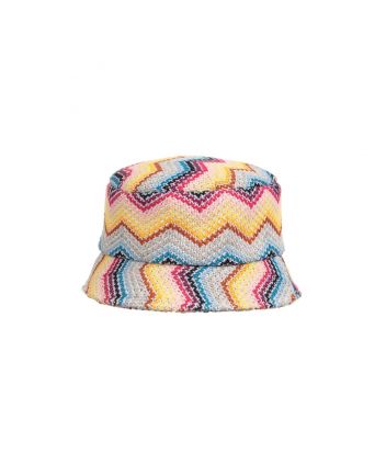 Girls Yellow Cotton Knit Zigzag Hat