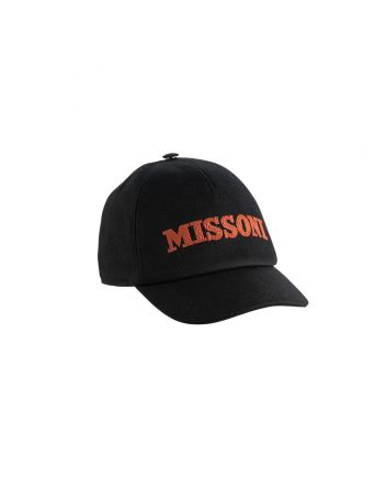 Black Logo Print Cap