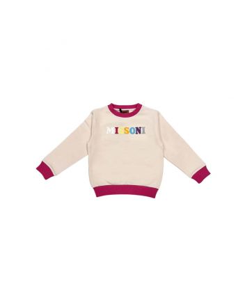 Girls Light Pink Cotton Logo Print Sweatshirt