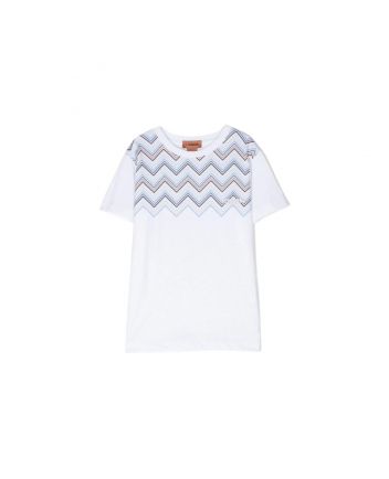 Kids Zigzag Print Short Sleeve Cotton T-Shirt