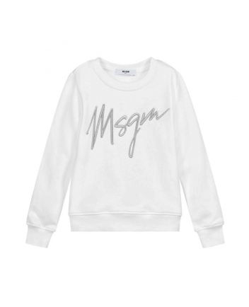 White & Silver Logo Sweatshirt