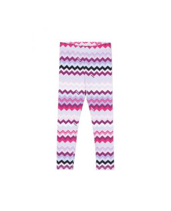 Girls Multi Color Zig-Zag Print Leggings