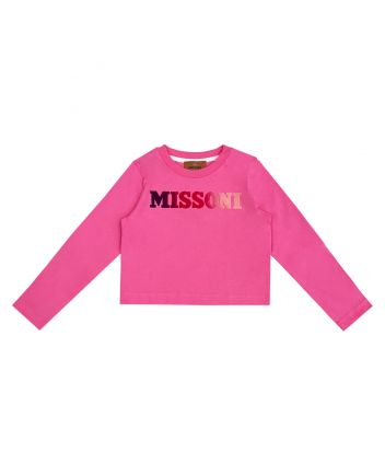 Girls Pink Logo-Print Long-Sleeve T-shirt