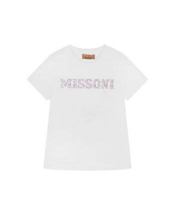Girls White Half Sleeves Cotton T-shirt