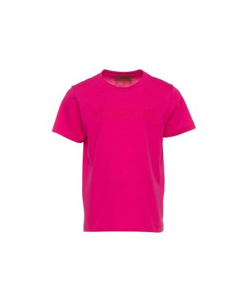 Girls Pink Logo Patch Cotton T-Shirt