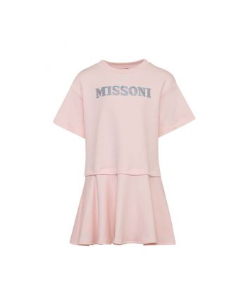 Girls Pink Logo Cotton Jersey Dress
