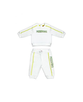 Baby Unisex White Logo-Detail Tracksuit