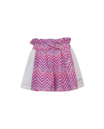 Girls Pink & White Cotton Zig-zag Shorts