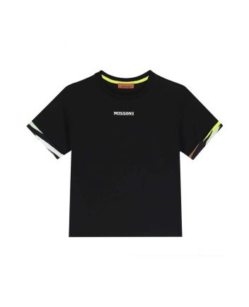 Boys Black Logo-Print T-Shirt