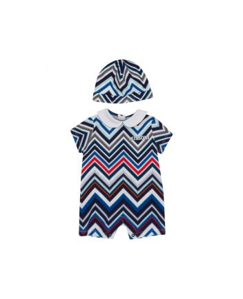 Baby Unisex Zigzag-Print Romper ( Set Of 2 )