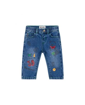 Baby Boys Blue Denim Teddy Bear Jeans