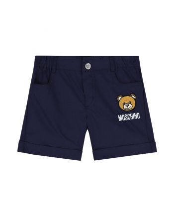 Baby Boys Navy Blue Teddy Bear Logo Shorts