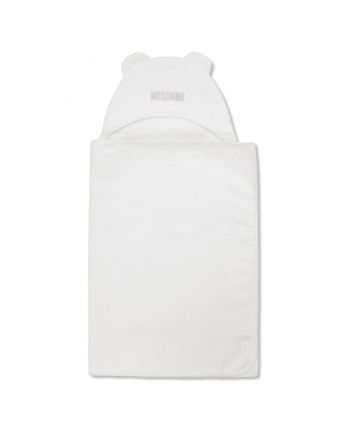 Baby Unisex White Cotton Hooded Towel
