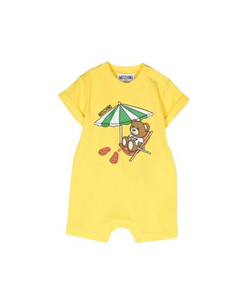 Yellow Teddy Bear Cotton Romper