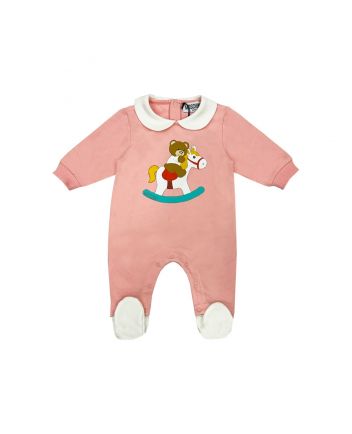 Baby Girls Pink Cotton Romper