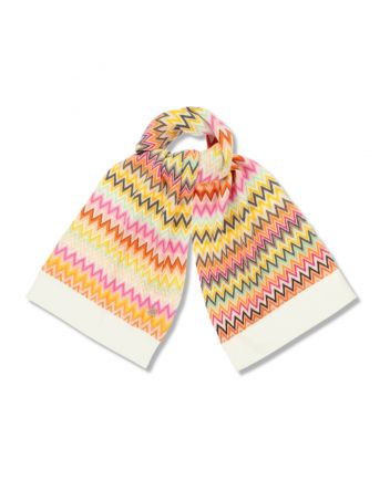 Girls Multi-Color Wool Knit Zigzag Scarf