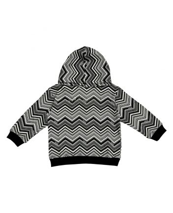 Girls Black Zigzag-Print Hoodie