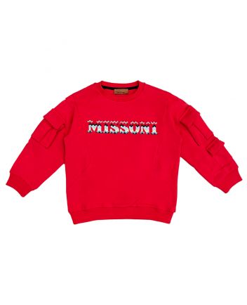 Girls Red Organic Cotton Sweatshirt