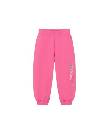 Girls Pink Cotton Joggers