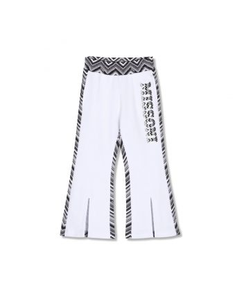 Girls White Logo-Embroidered Flared Track Pants