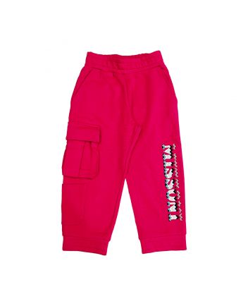Girls Red Cotton Joggers