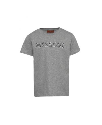 Boys Grey Logo-Print Cotton T-Shirt