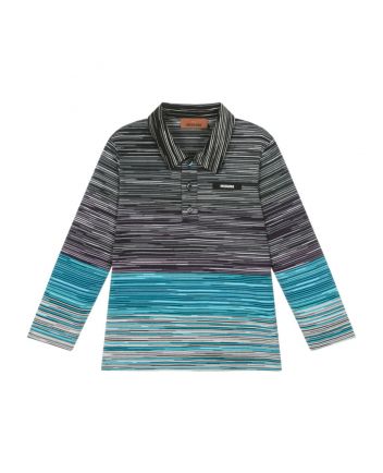 Boys Striped Cotton Polo Shirt