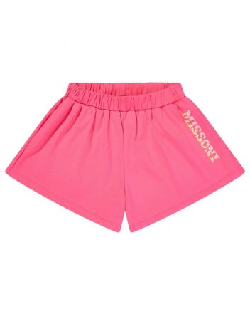 Girls Pink Logo-Print Cotton Shorts