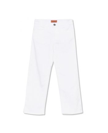 Girls White Wide-Leg Jeans