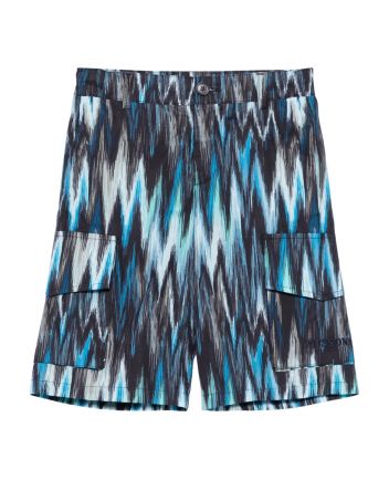 Boys Blue Zigzag-Print Cargo Shorts