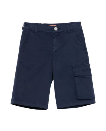 Boys Navy Blue Logo Cargo Shorts