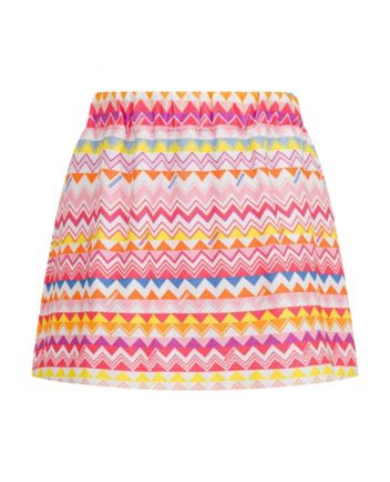 Girls Pink Zigzag-Print Cotton Skirt