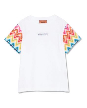 Girls White Logo-Embroidered T-Shirt